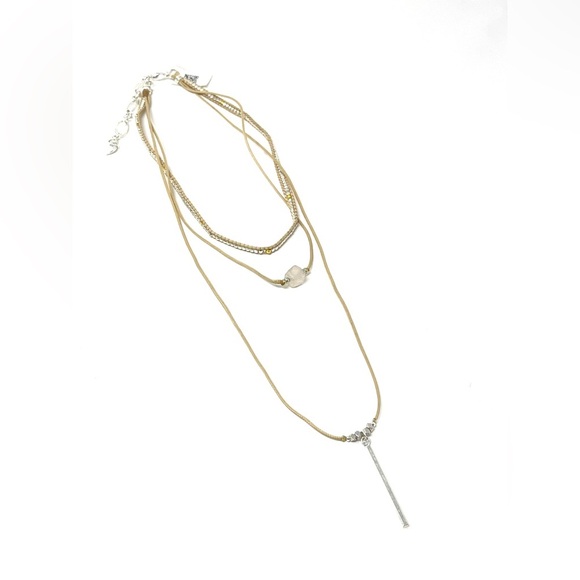 New Free People x Nakamol Bohemian Layered Beaded Stone Necklace - Picture 5 of 6